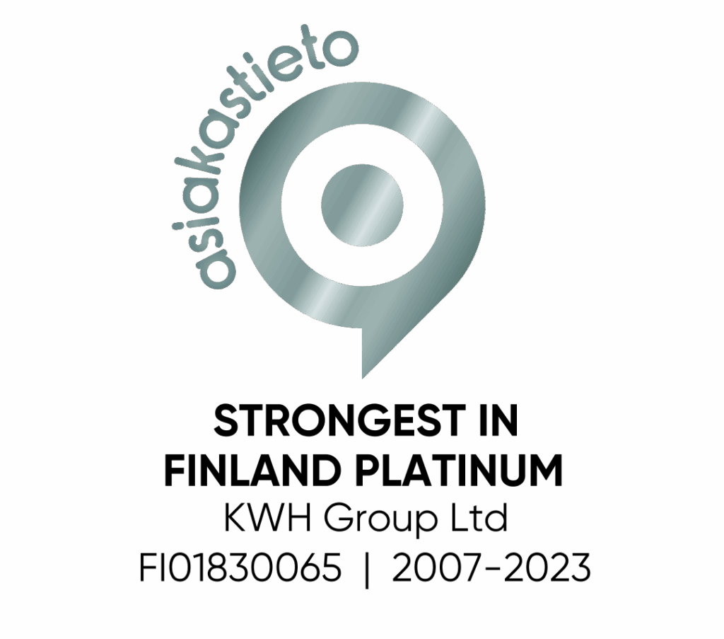 Strongest in FInland platinum logo to KWH Group 2007-2023.