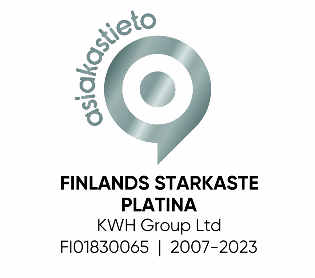 Finalnds starkaste platina logo för KWH-koncernen 2007-2023.